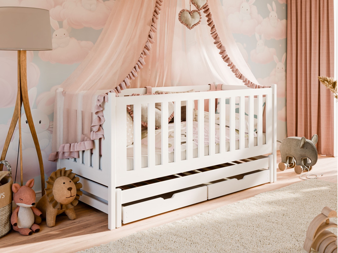 Dvigulė vaikiška lova su stalčiais KAJA 80x180 1 Dvigulė vaikiška lova su stalčiais KAJA 80x180 1