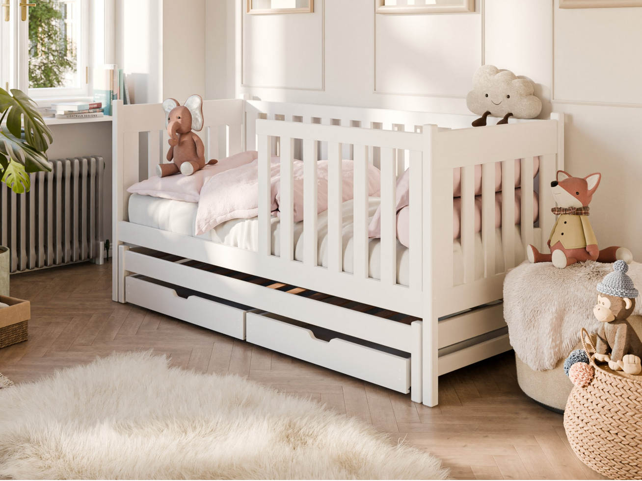 Dvigulė vaikiška lova su stalčiais KAJA 90x190 1