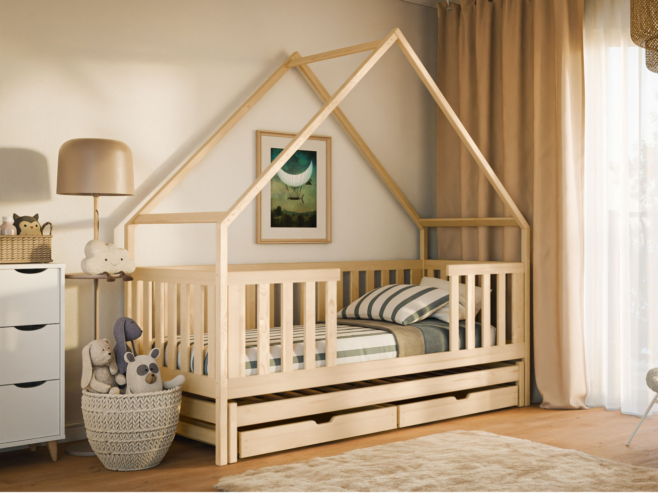 Dvigulė vaikiška lova su stalčiais MAGIC 80x200 Dvigulė vaikiška lova su stalčiais MAGIC 80x200