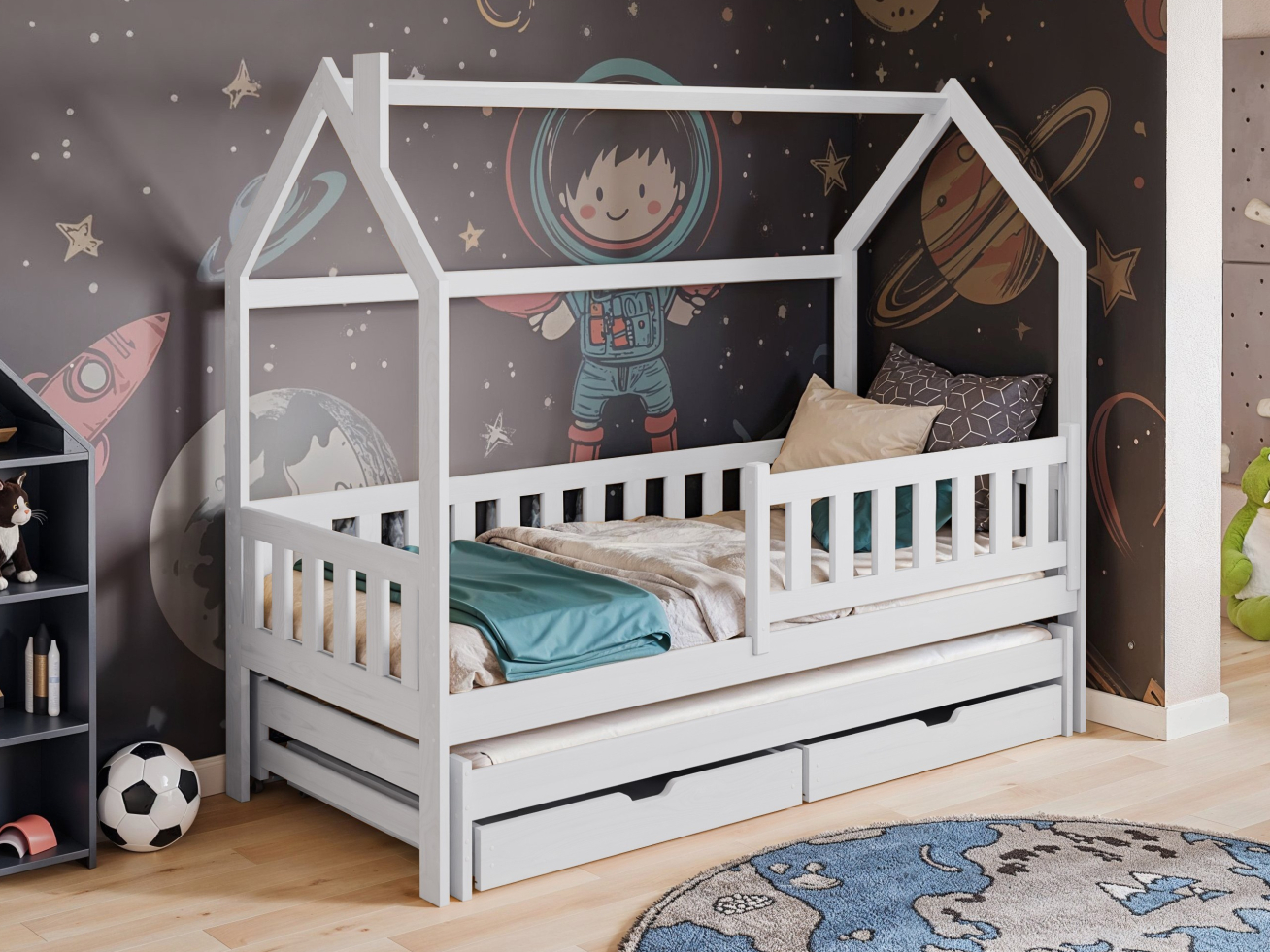 Dvigulė vaikiška lova su stalčiais MONKEY 90x190 3 Dvigulė vaikiška lova su stalčiais MONKEY 90x190 3