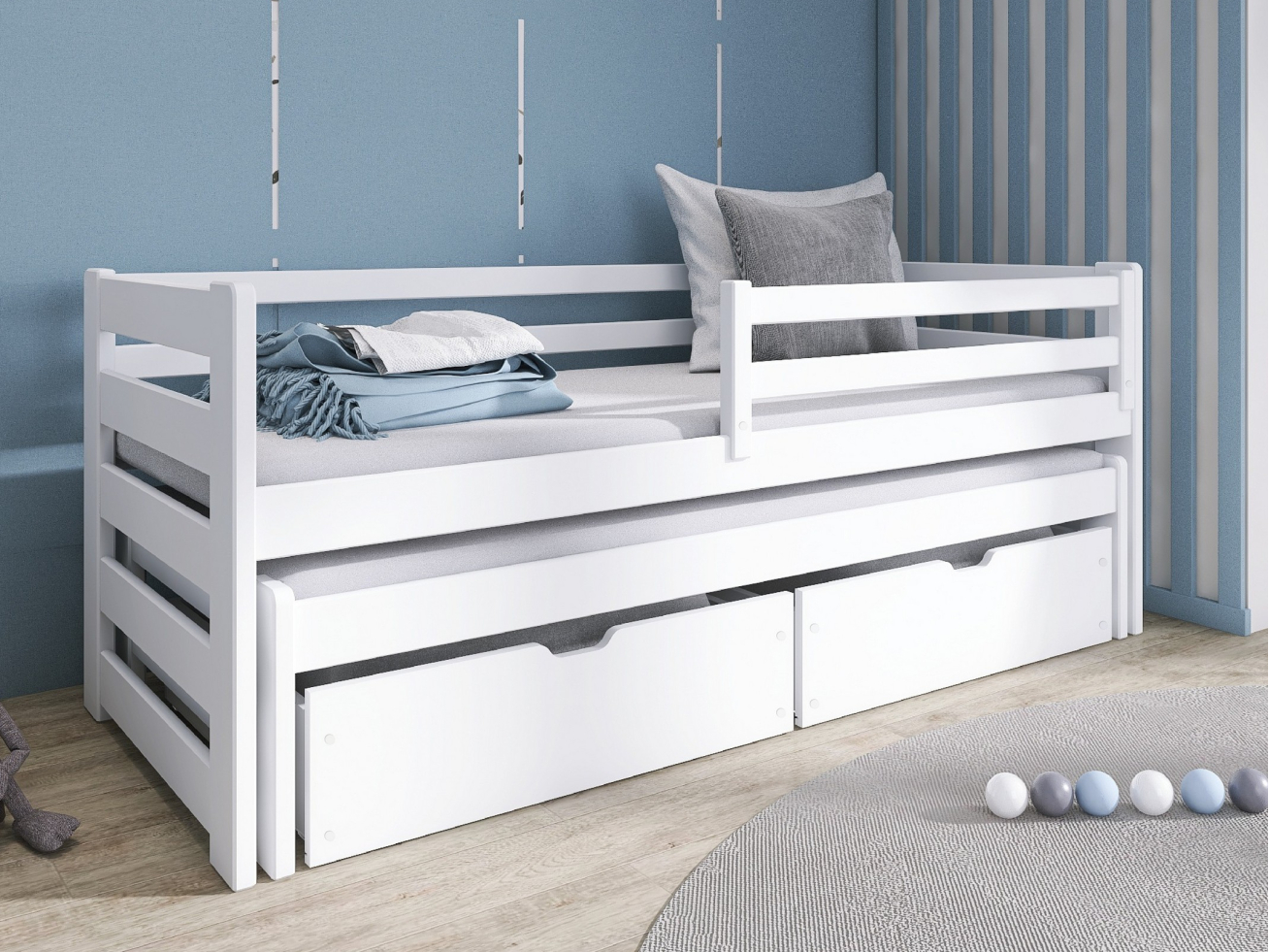 Dvigulė vaikiška lova su stalčiais SENSO 80x160 6