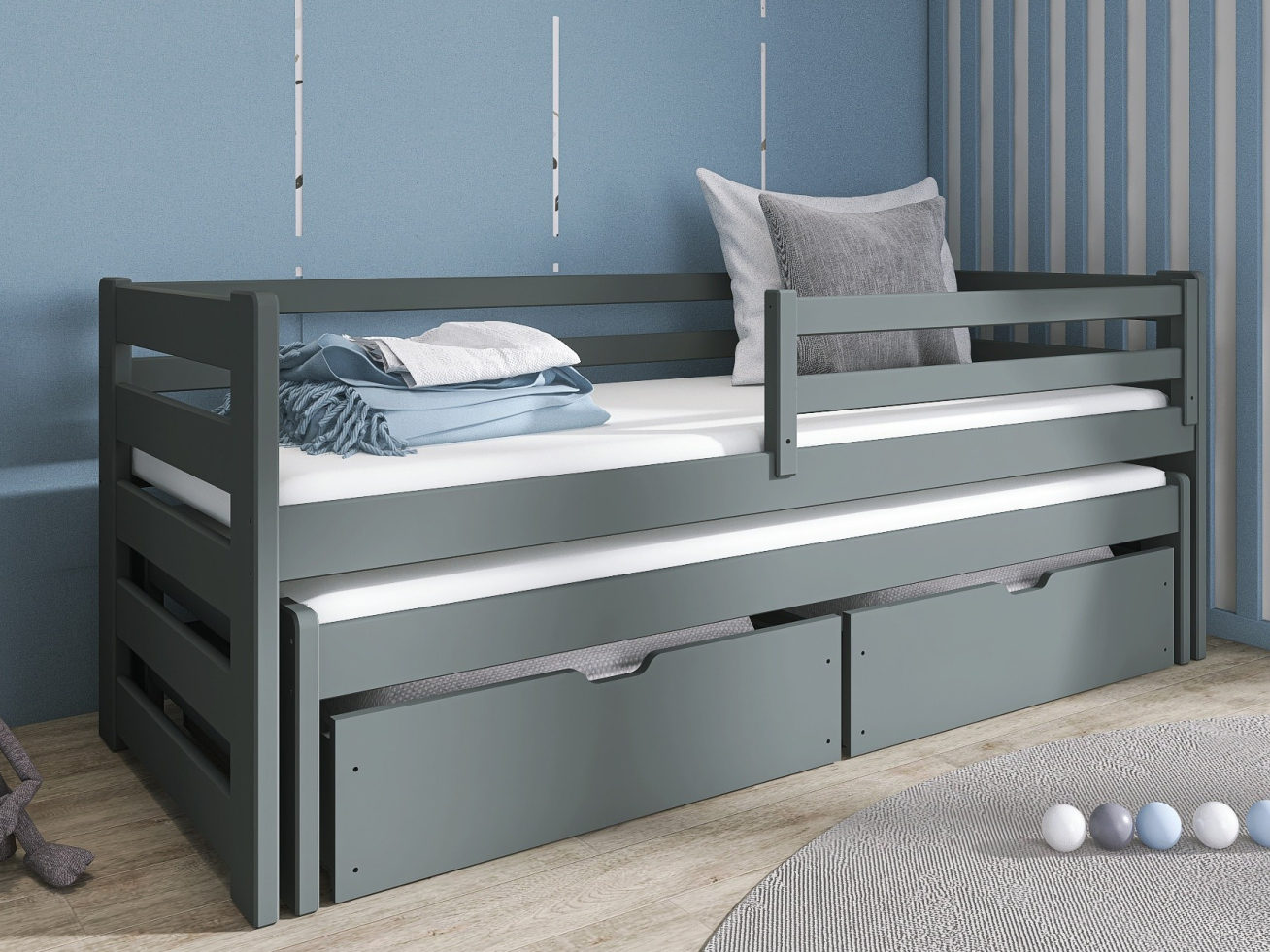 Dvigulė vaikiška lova su stalčiais SENSO 80x200 1