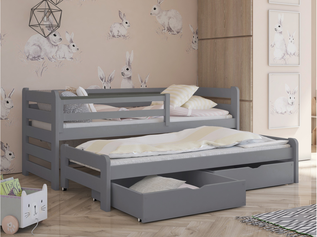 Dvigulė vaikiška lova su stalčiais SENSO 80x200 3