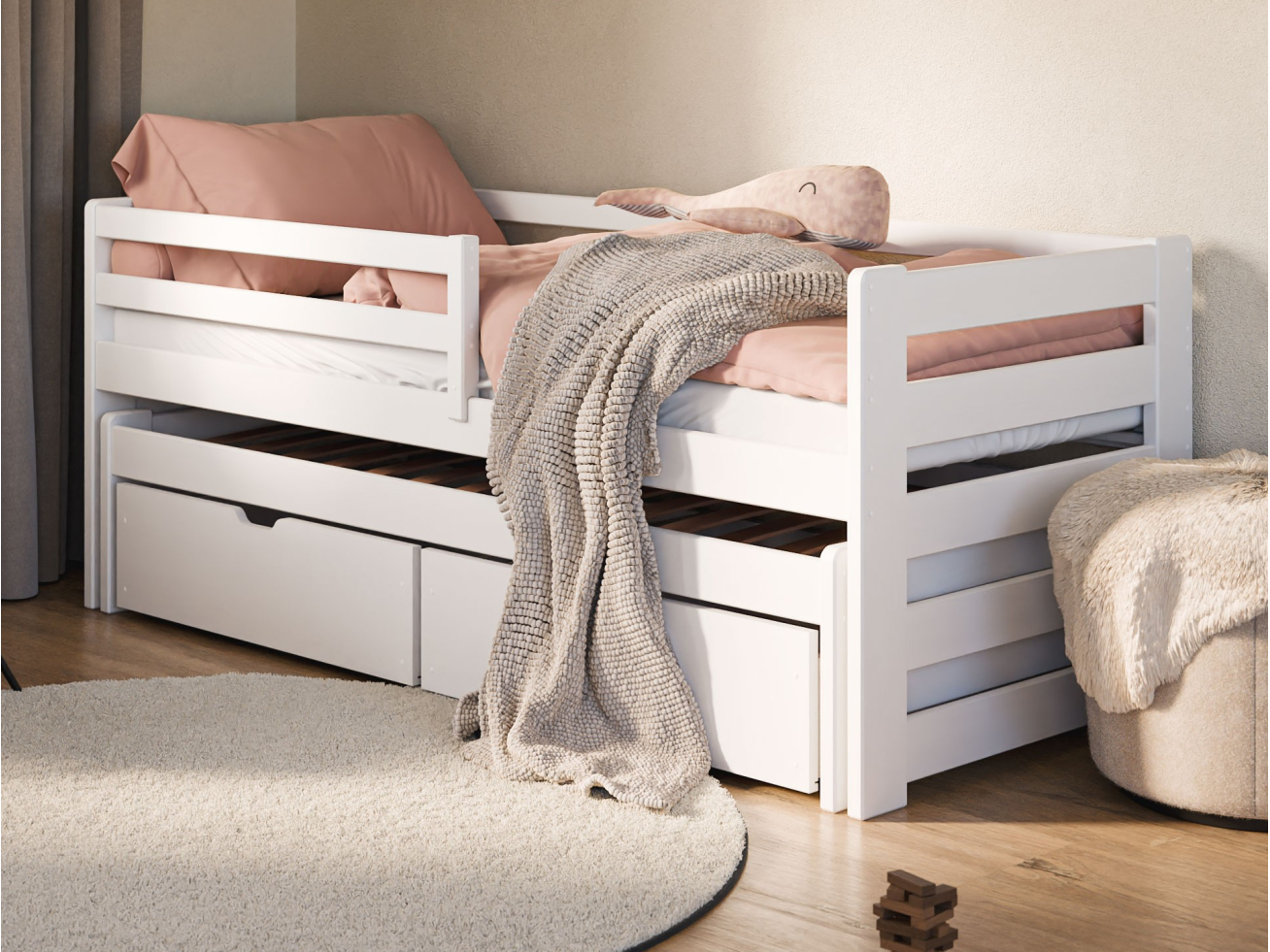 Dvigulė vaikiška lova su stalčiais SENSO 80x200 5 Dvigulė vaikiška lova su stalčiais SENSO 80x200 5