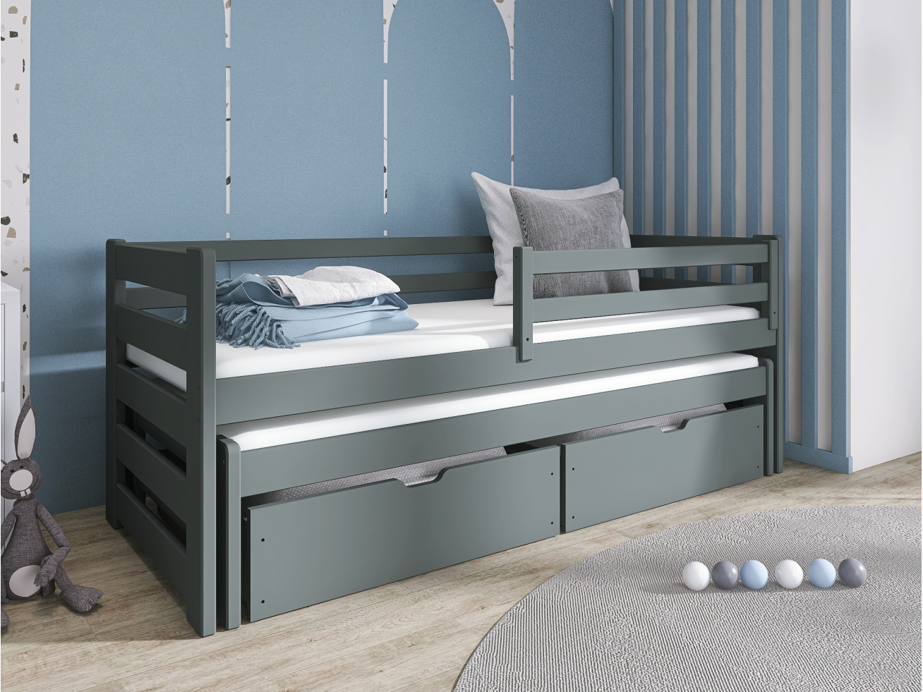 Dvigulė vaikiška lova su stalčiais SENSO 90x190 1