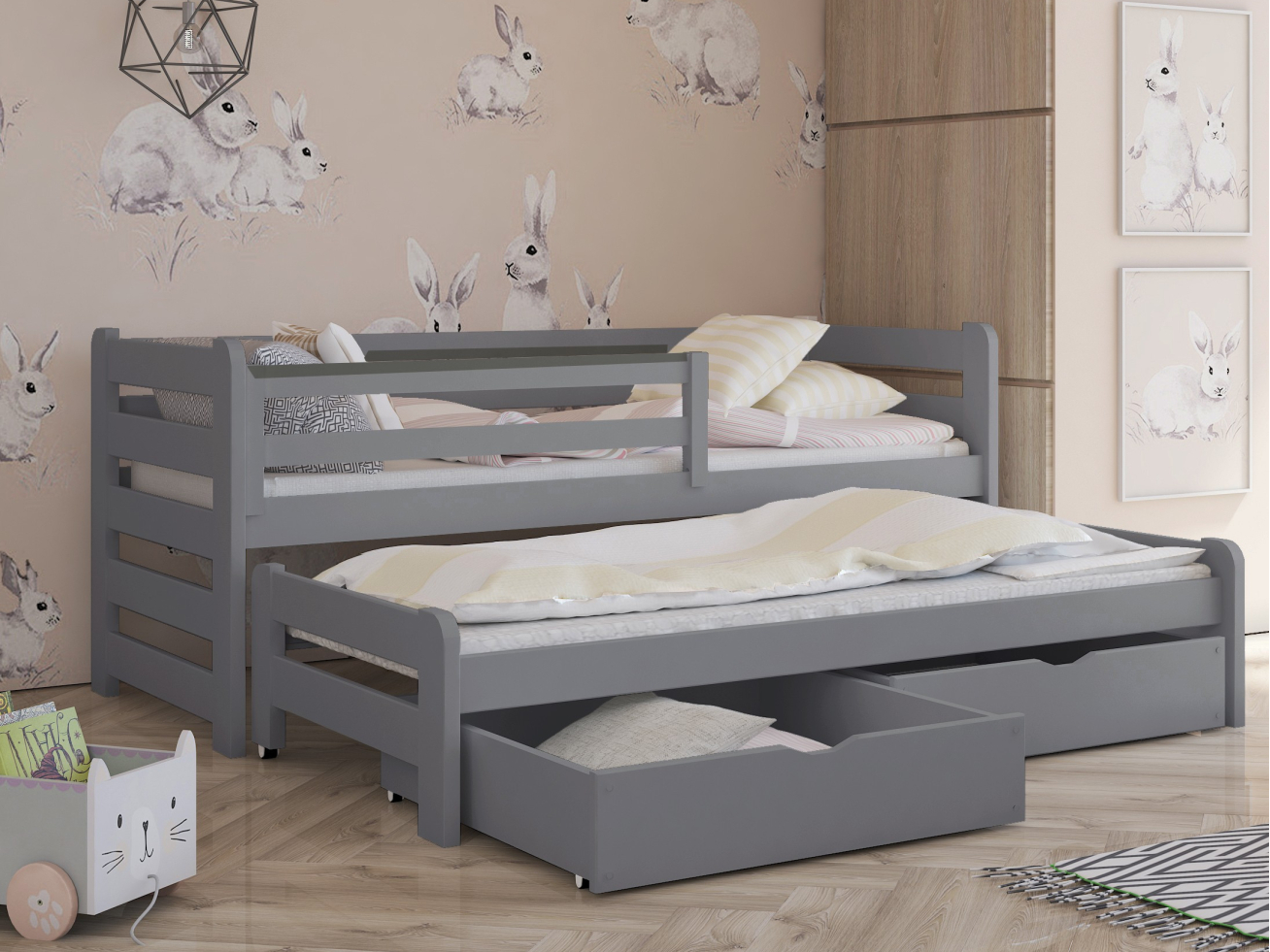 Dvigulė vaikiška lova su stalčiais SENSO 90x190 4 Dvigulė vaikiška lova su stalčiais SENSO 90x190 4