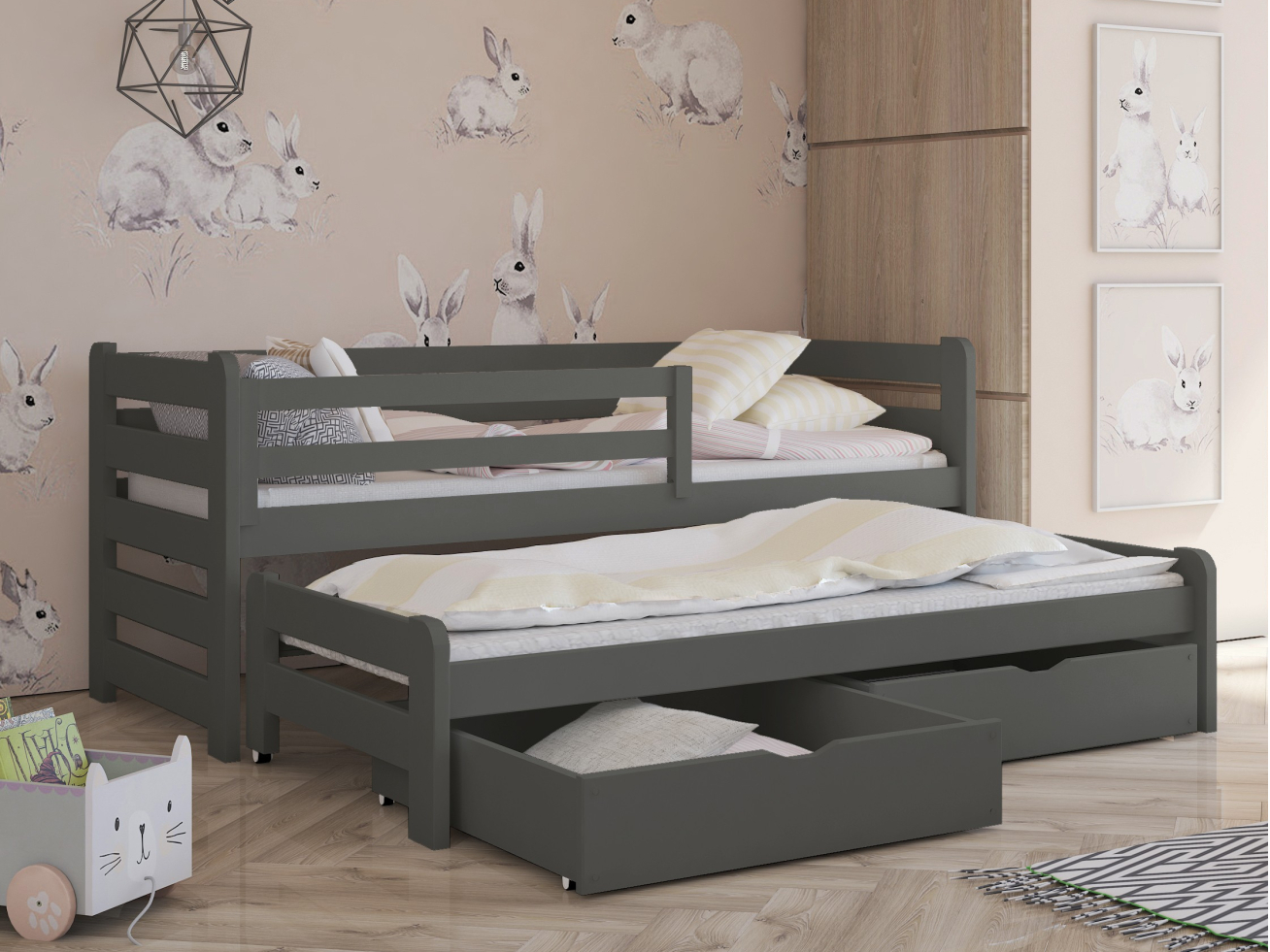 Dvigulė vaikiška lova su stalčiais SENSO 90x200 2