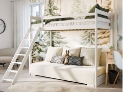 Dviaukštė išskleidžiama vaikiška lova SOFINO 90x200/140x200