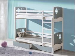 Dviaukštė lova su stalčiais KEVIN 190x80
