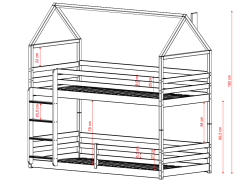 Dviaukštė vaikiška lova AXEL 80x200