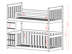 Dviaukštė vaikiška lova CRIS 90x190