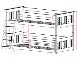 Dviaukštė vaikiška lova KEVIN 80x200