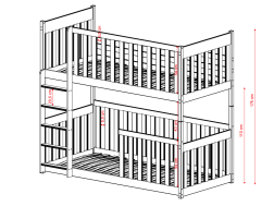 Dviaukštė vaikiška lova KONRAD 90x190