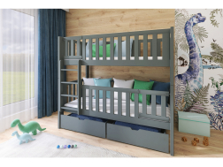 Dviaukštė vaikiška lova su stalčiais KSAWERY 80x180