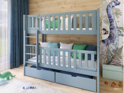 Dviaukštė vaikiška lova su stalčiais KSAWERY 80x180