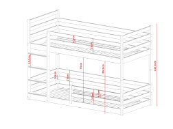 Dviaukštė vaikiška lova MINI 80x180