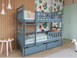 Dviaukštė vaikiška lova su stalčiais MONIKA 80x160
