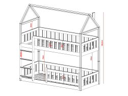 Dviaukštė vaikiška lova POLA 80x180