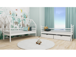 Dviaukštė vaikiška lova su stalčiais ALEX 80x180