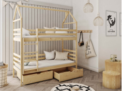 Dviaukštė vaikiška lova su stalčiais ALEX 80x180