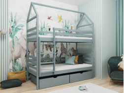 Dviaukštė vaikiška lova su stalčiais ALEX 80x180