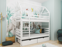 Dviaukštė vaikiška lova su stalčiais ALEX 80x180