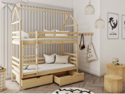 Dviaukštė vaikiška lova su stalčiais ALEX 80x200