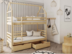 Dviaukštė vaikiška lova su stalčiais ALEX 90x190