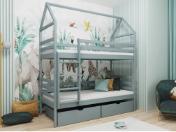 Dviaukštė vaikiška lova su stalčiais ALEX 90x190