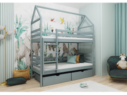 Dviaukštė vaikiška lova su stalčiais ALEX 90x200