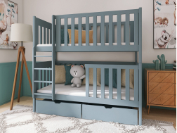Dviaukštė vaikiška lova su stalčiais DAWID 80x180