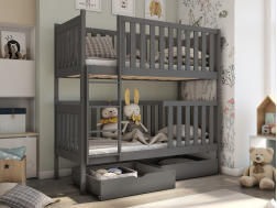 Dviaukštė vaikiška lova su stalčiais DAWID 90x190