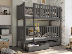 Dviaukštė vaikiška lova su stalčiais DAWID 90x200