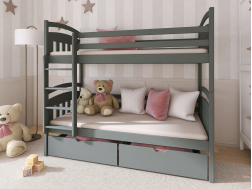 Dviaukštė vaikiška lova su stalčiais GABI 80x180