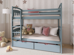 Dviaukštė vaikiška lova su stalčiais GABI 80x180