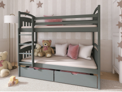 Dviaukštė vaikiška lova su stalčiais GABI 80x200