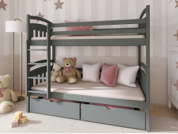 Dviaukštė vaikiška lova su stalčiais GABI 90x190
