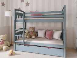 Dviaukštė vaikiška lova su stalčiais GABI 90x200