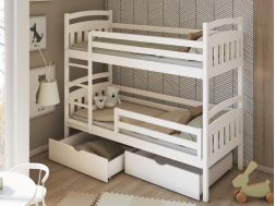 Dviaukštė vaikiška lova su stalčiais GABI 90x200