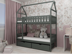 Dviaukštė vaikiška lova su stalčiais GAJA 80x160