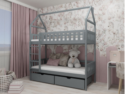Dviaukštė vaikiška lova su stalčiais GAJA 80x180