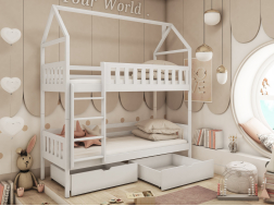 Dviaukštė vaikiška lova su stalčiais GAJA 80x180