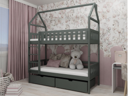 Dviaukštė vaikiška lova su stalčiais GAJA 80x200