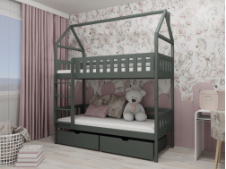 Dviaukštė vaikiška lova su stalčiais GAJA 90x190