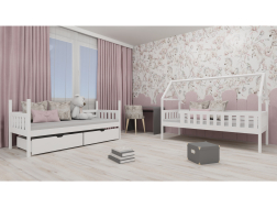 Dviaukštė vaikiška lova su stalčiais GAJA 90x200