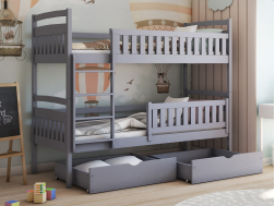 Dviaukštė vaikiška lova su stalčiais IGNAS 80x160