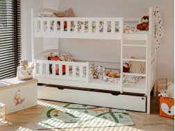 Dviaukštė vaikiška lova su stalčiais IGNAS 80x180