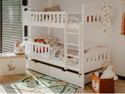 Dviaukštė vaikiška lova su stalčiais IGNAS 80x180