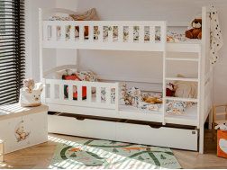 Dviaukštė vaikiška lova su stalčiais IGNAS 80x200