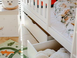 Dviaukštė vaikiška lova su stalčiais IGNAS 90x190